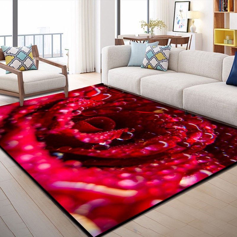 Natural Floral Pattern Indoor Rug Polyester Carpet Stain Resistant Area Carpet for Home Decoration