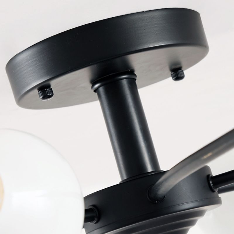 Spherical Opal Glass Flush Mount Ceiling Chandelier Modern Style Multi Lights Flush Mount Lamp