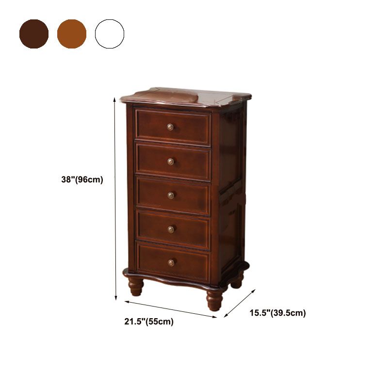 American Traditional Wood Lingerie Chest Bedroom Vertical Dresser without Mirror