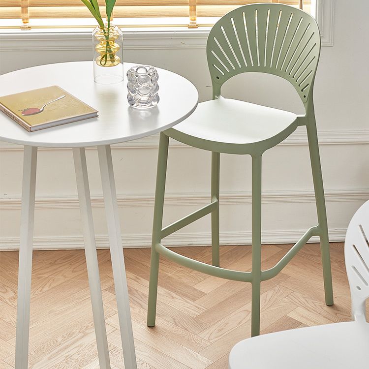 Scandinavian Matte Finish Plastic Barstool Milk Tea Shop Full Back Stool