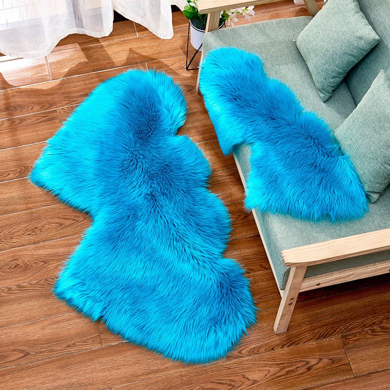 Heart-shaped Solid Color Rug Washable Polyester Rug for Home Decor