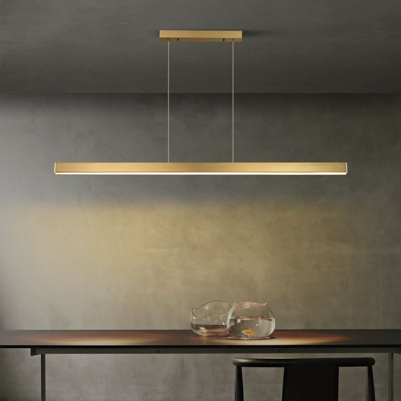 Lámparas lineales de lámparas de luz de cobre de estilo simple lámparas colgantes de restaurantes lineales de 1 luces