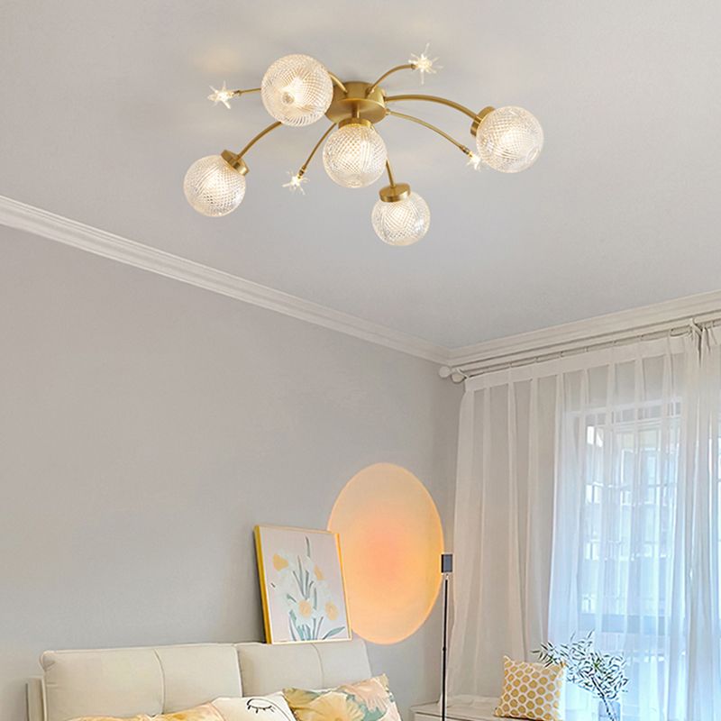 Nordic Style 9-Lights Ceiling Lamp Ball Shape Ceiling Light for Bedroom