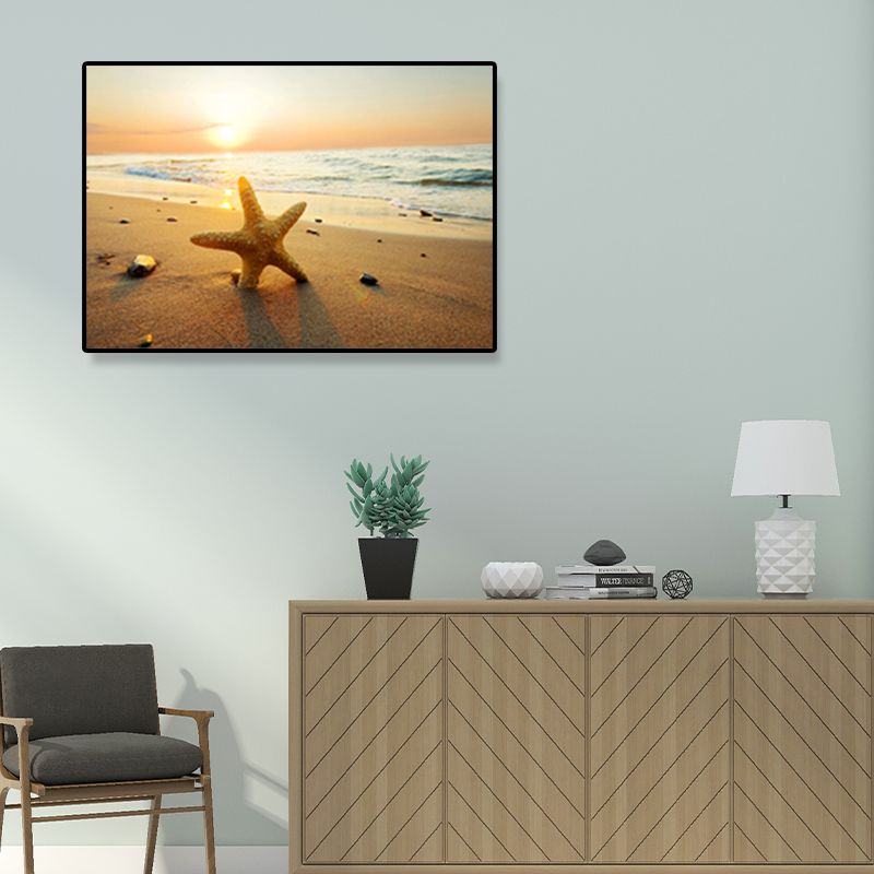 Coastal Beach Scenery Paintings Light Color Wrapped Canvas, Multiple Size Options