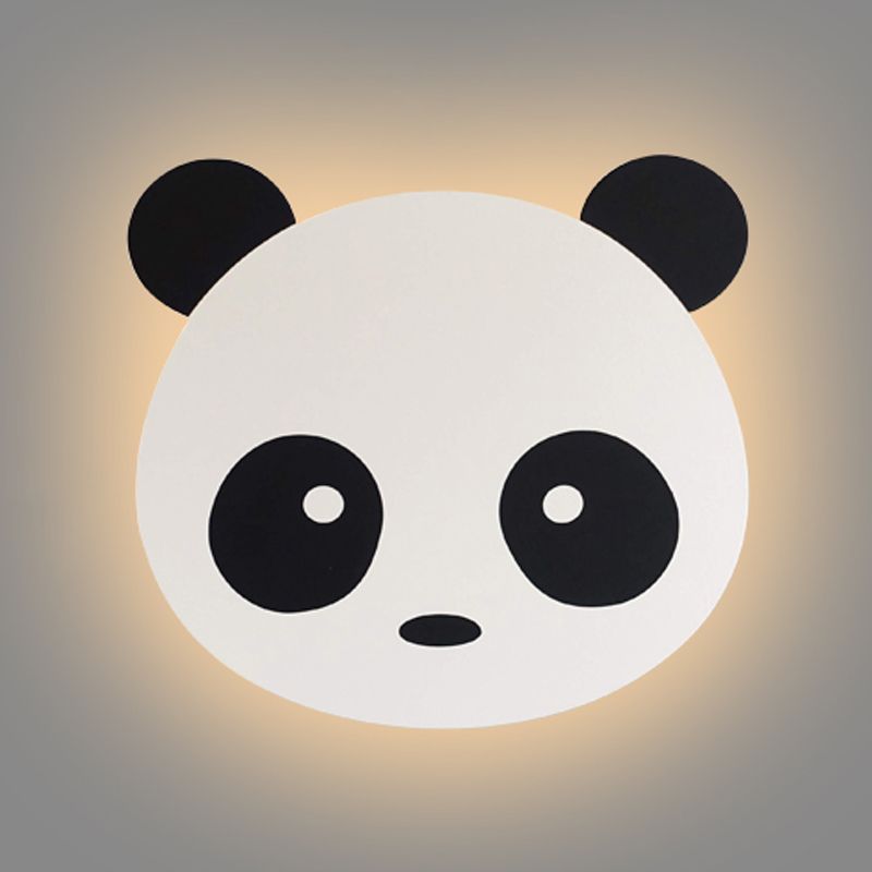Nordic Style Iron Wall Light Panda Shape Wall Lamp for Children's Room