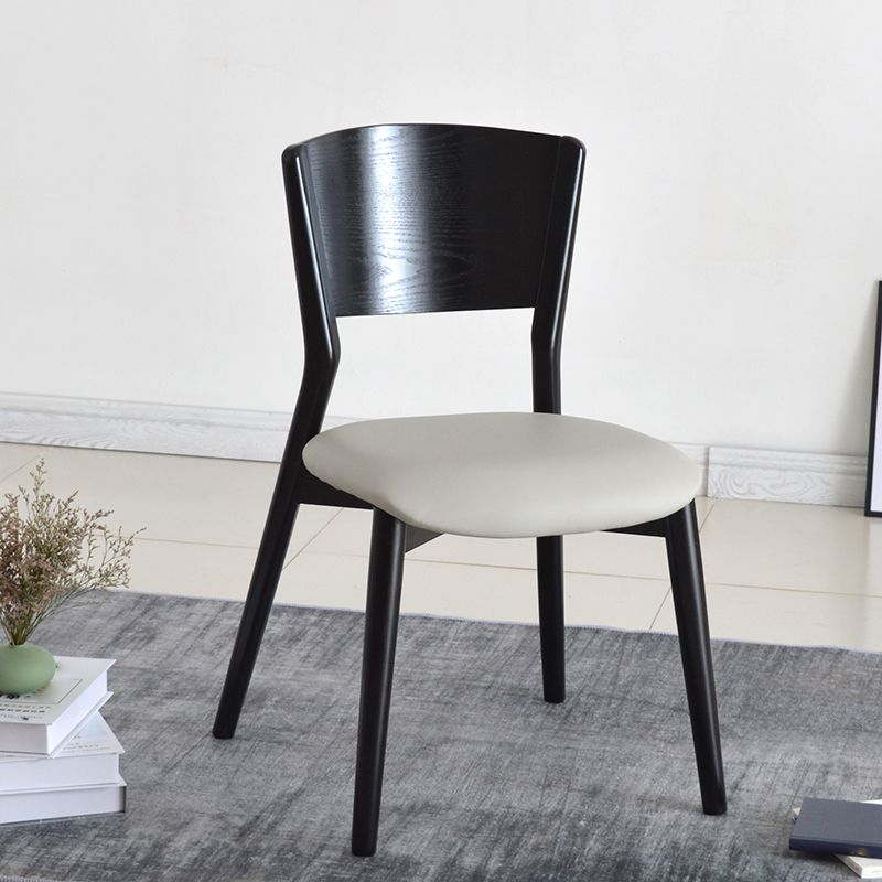 Chaise de salle à manger industrielle, chaise latérale à dossier ouvert avec pieds en bois pour usage domestique