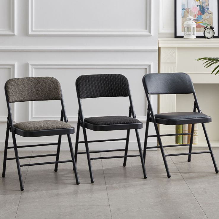 Silla de comedor de metal contemporáneo, silla lateral plegable sin brazos para el hogar, con respaldo abierto