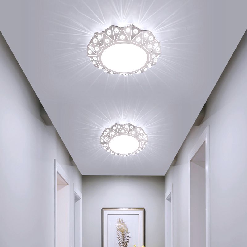 Lampada da soffitto a incasso circolare del foyer di stile moderno acrilico LED in bianco