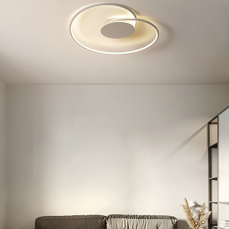 Modern Artistic LED Ceiling Light Aluminium Linear Flush Mount with Silicone Shade