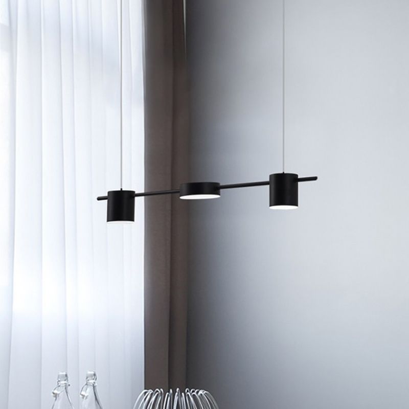 Lineaire metalen kroonluchter licht Modern 3/5 kopjes zwart/goudhangende lamp met roteerbare tint, warm/wit licht