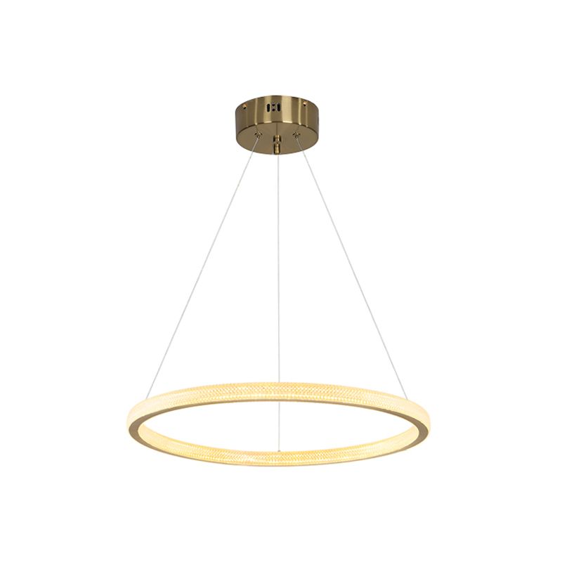 1/3/4-Tier Circle Acrylic Suspension Pendant Minimalism Brass LED Chandelier Light Fixture