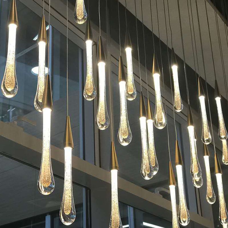 Ultra-moderne Einfachheit Tränen hängen Deckenleuchte Kristall-Aufhängungs-Anhänger Licht für das Restaurant