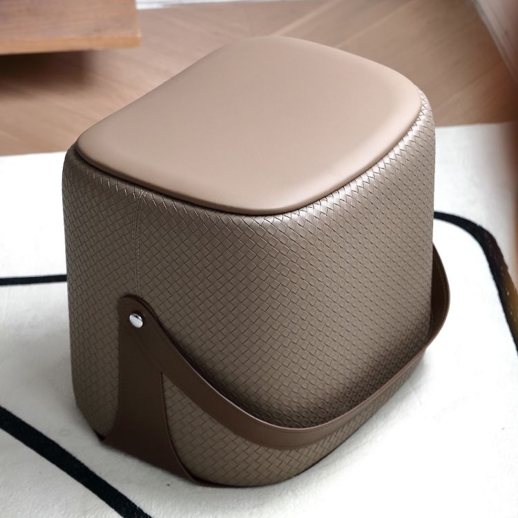 Contemporary Faux Leather Upholstered Ottoman Rectangle Standard