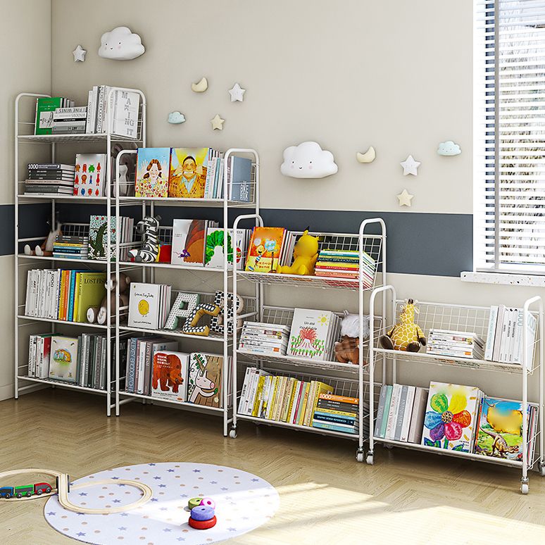Modern Style Steel Bookshelf Open Back Etagere Bookcase for Home