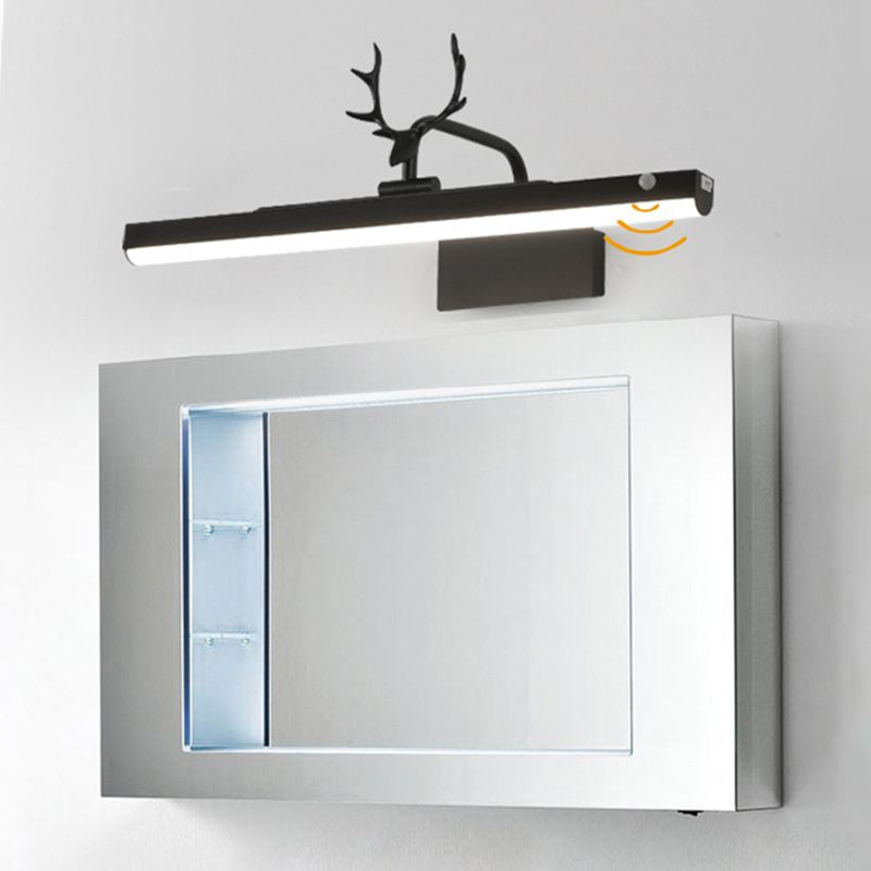 Illuminazione vanity lineare in stile moderno metallo 1 luci di applizia di vanità luce