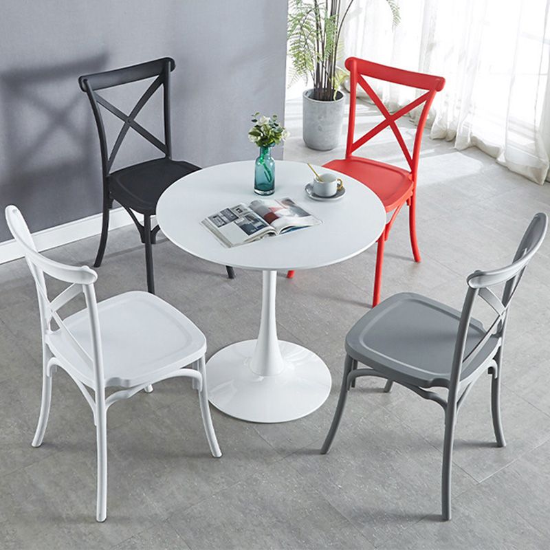 Cross Back Side Chair Contemporary Plastic Kitchen Dining Side Chair