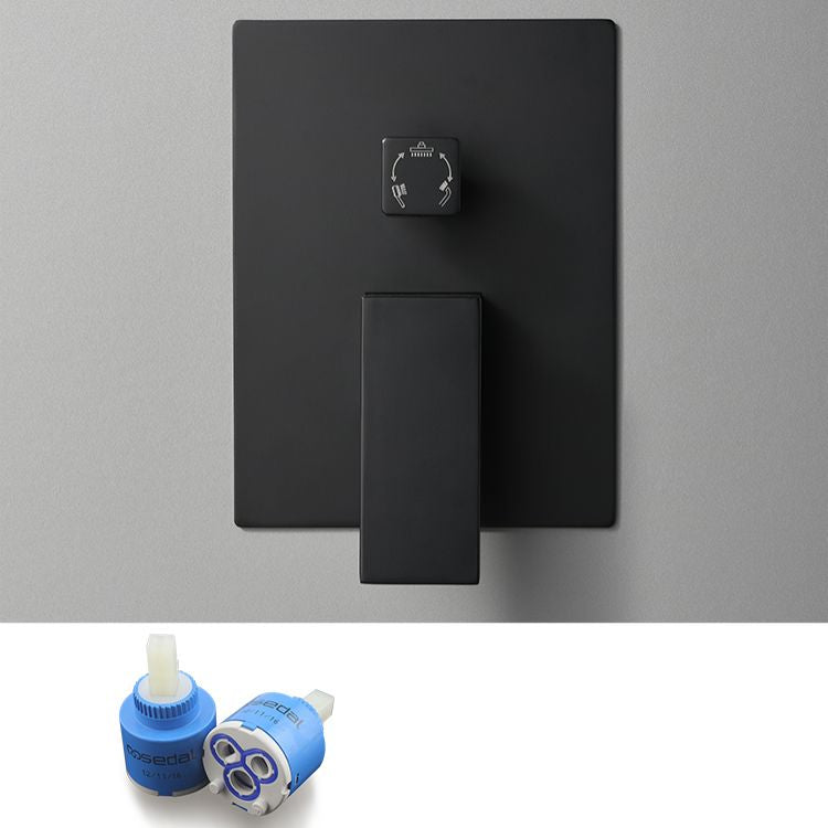 Modern Shower Faucet Brass Square Adjustable Shower Head Wall Mounted Shower Set