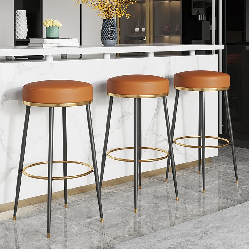 Glam Style Bar Stool Backless Leather Counter Stool for Bristol
