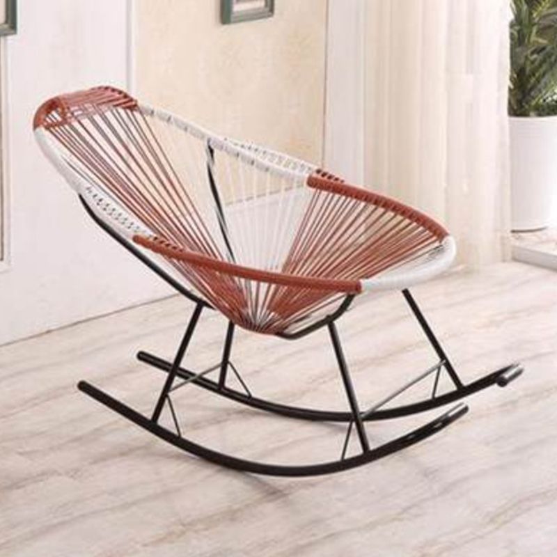 Modern Woven Rope Rocking Chair with Light Legs Rocker Chair