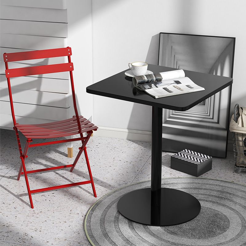 Medieval Modern Style Pedestal Base Design Square Metal Table Side Table