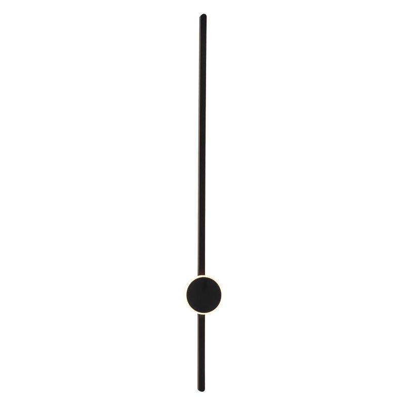 Metal Linear Shape Wall Light Modern Style 2 Lights Wall Mounted Light in Black