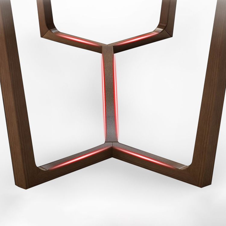 Modern Rectangle Stone Dining Table Ash Wood Base for Dining Room