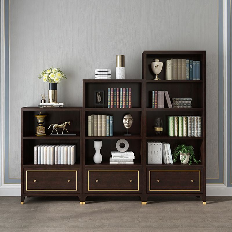 Vertical Glam Standard Bookcase Beech Closed Back Bookcase with Drawer