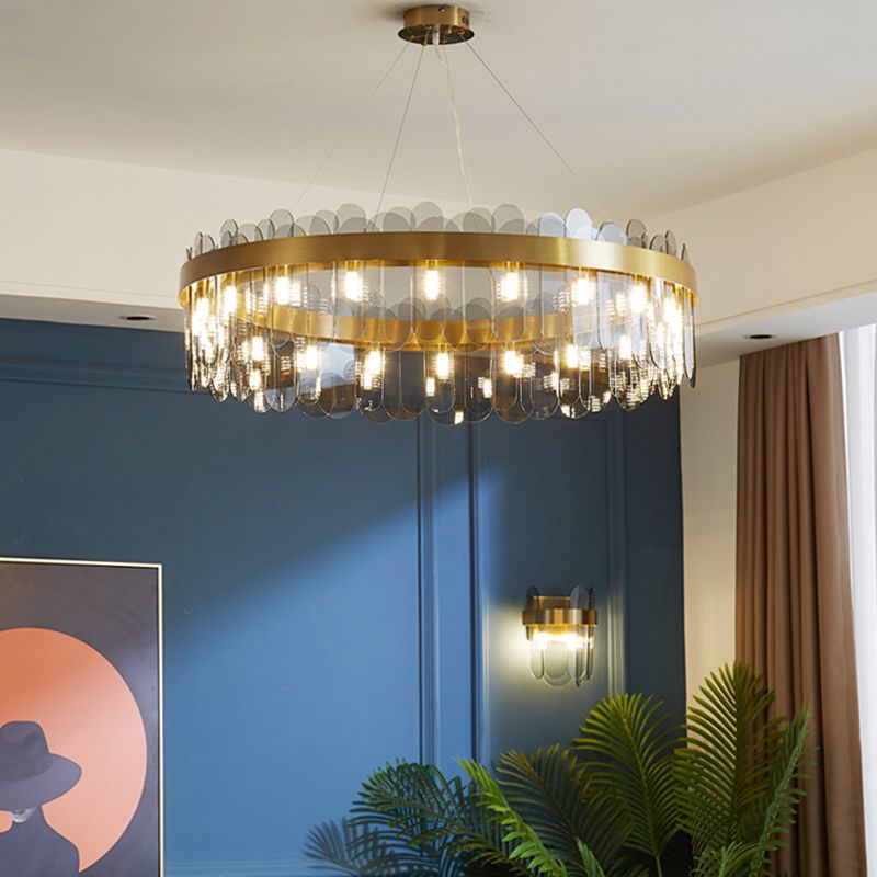 Modern Creative Pendant Light Glass Geometric Chandelier for Living Room