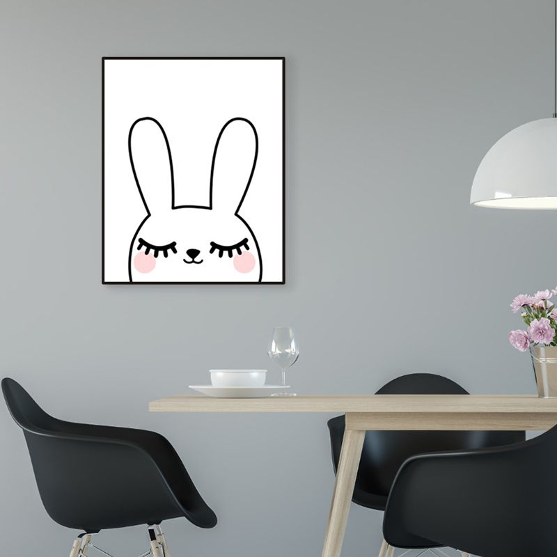 Pastel Color Kids Style Wrapped Canvas Illustration Animal Painting for Drawing Room