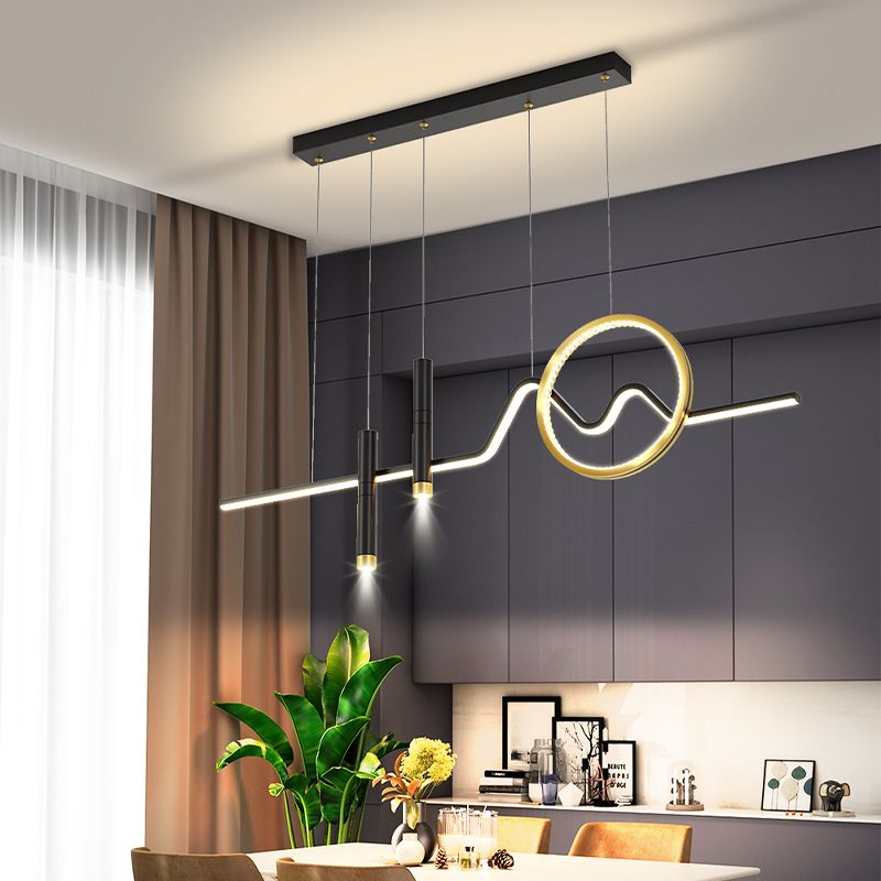 Luce a ciondolo dell'isola a led in ferro battuto nella moderna luce del soffitto acrilico in stile creativo per sala da pranzo