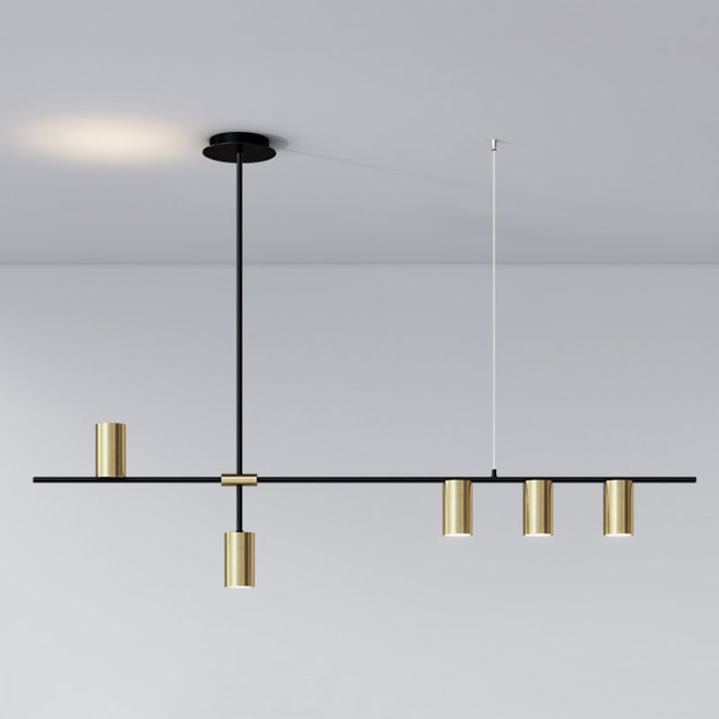 Contemporary Cylinder Island Lights Metal Island Pendant Fixture for Kitchen