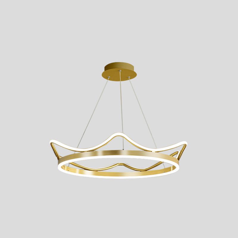Ultra-modern Crown Pendant Lighting Fixtures Acrylic Hanging Lamp with Hanging Cord for Bedroom