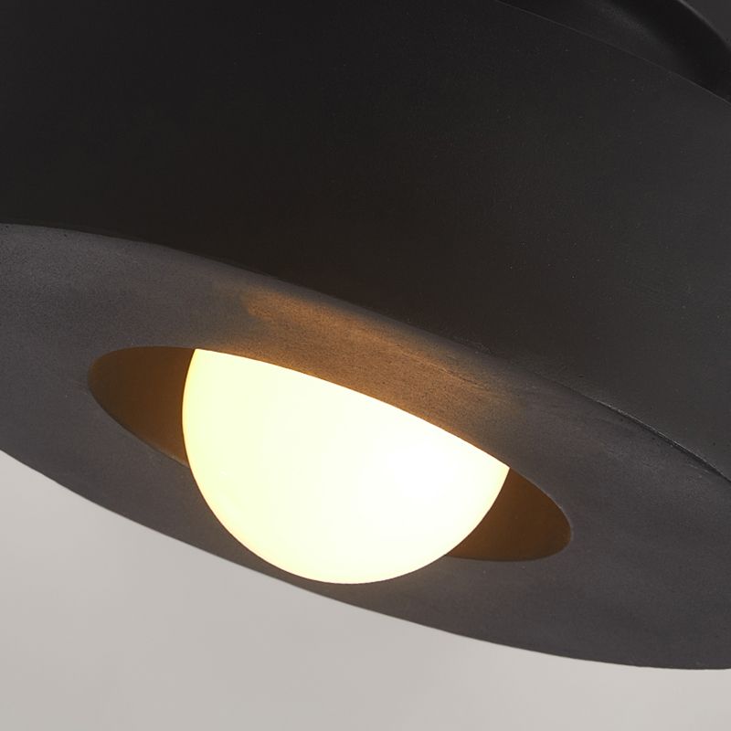 LED Modern Ceiling Flush in Black / Green / Red Drum 1 - Light Ceiling Mount
