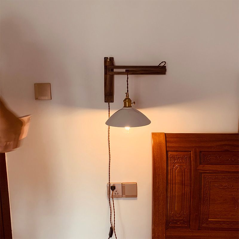 Éclairage de paroi de bras réglables en bois 1 luminaire mural d'éclairage luminaire