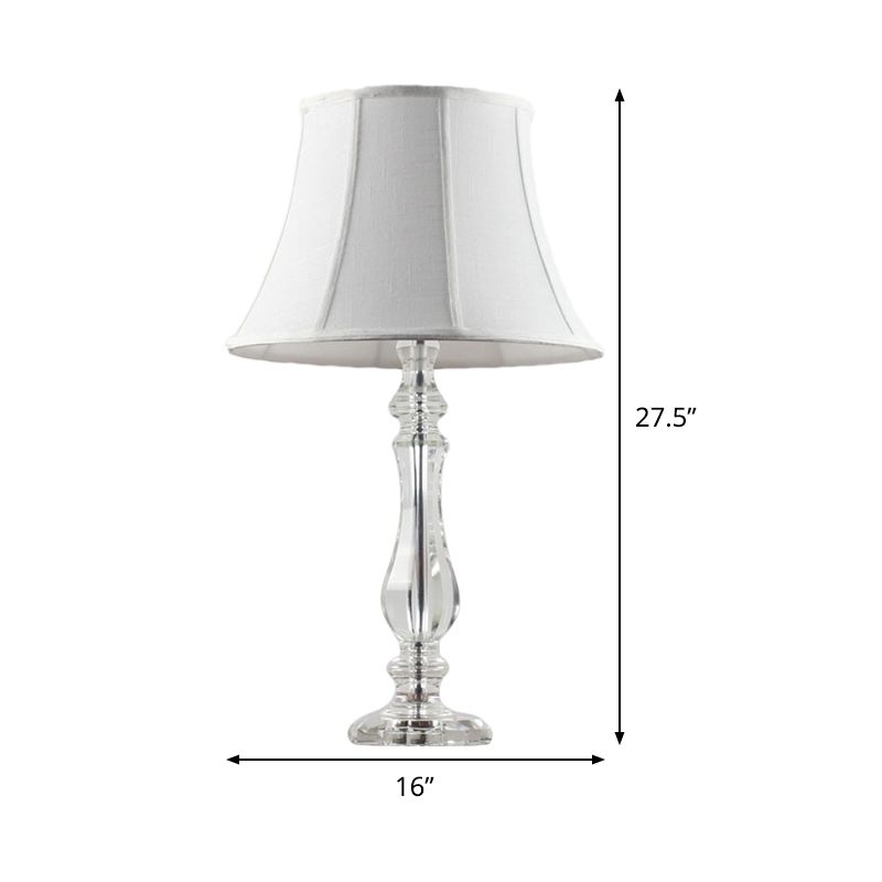 Simplicité Task Curvy Task Lighting Hand Cut Crystal 1 Bulb Bulb Nightand Lampe en blanc