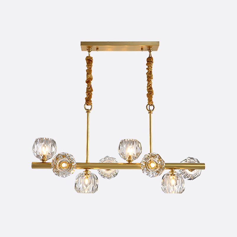 Modern Style Dining Pendant Light Crystal Shade Chandelier Lamp Fixture for Kitchen