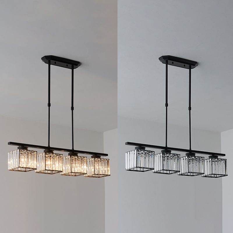 Square K9 Crystal Shade Island Light Contemporary Simplicity Lighting Freeture per cucina della sala da pranzo