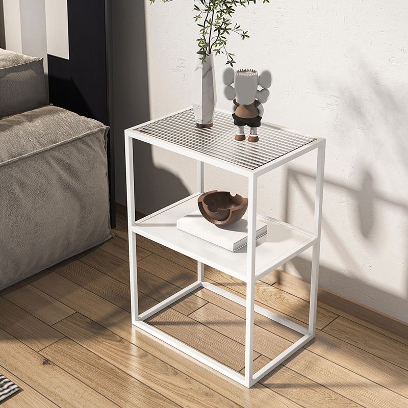 Modern Frame Coffee Cocktail Table Rectangular Glass Top Cocktail Table