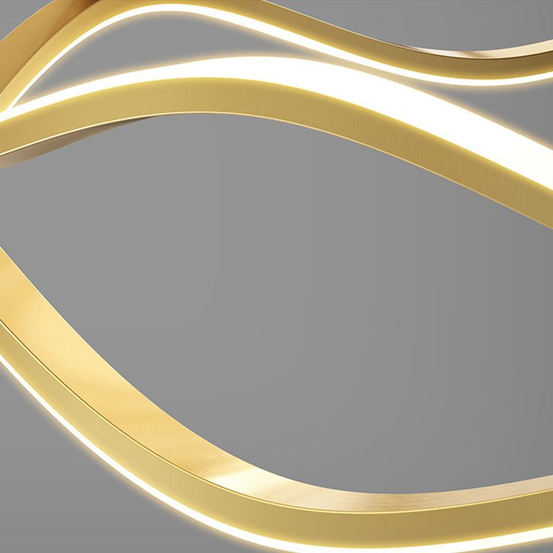 Wave Shape Chandelier Pendant Light Minimalist LED Metal Chandelier Lighting