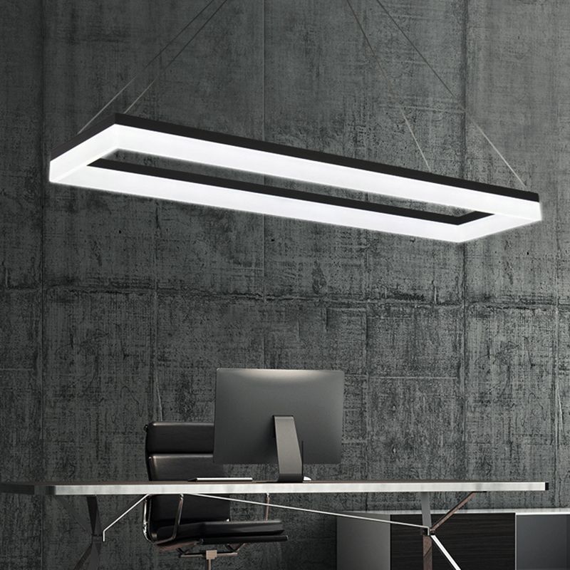 Nordic Modern Hanging Light Office LED Einfache Rechteck -Anhängerleuchte