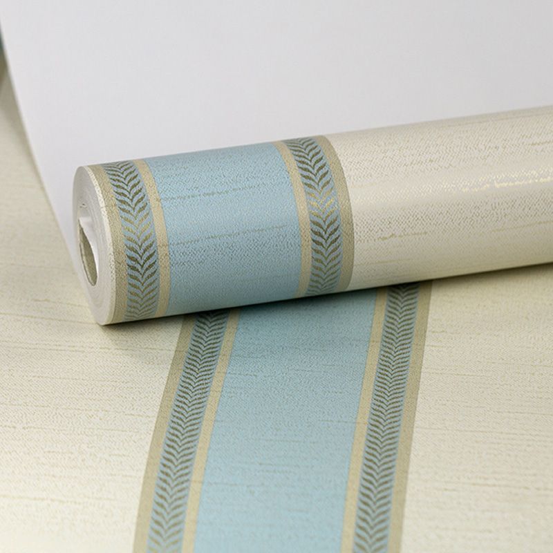 Rotolo di carta da parati a righe verticali per l'arredamento della camera da letto, rivestimento murale 33' x 20,5" in colore naturale, resistente alle macchie