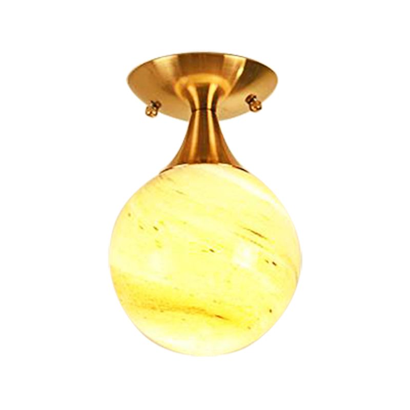 Illuminazione a semimontaggio in vetro bianco-giallo/grigio-blu/grigio fumo con paralume a sfera Nordic 1 lampadina da incasso a soffitto per foyer