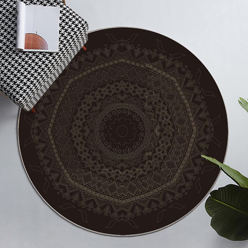 Vintage etnisch patroon Tapijten Polyester Ronde Ronde binnen Tapijt Stain Resistent Area Teken voor woonkamer