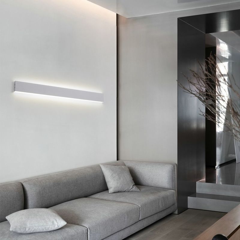 Rectangle Shaped Indoor Wall Mount Light Fixture Modern Style Metal LED Wall Sconce