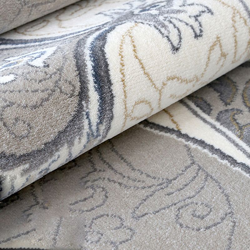 Grey American Pattern Rug Bohemian Polyester Area Rug Stain Resistant Area Carpet for Home Decor
