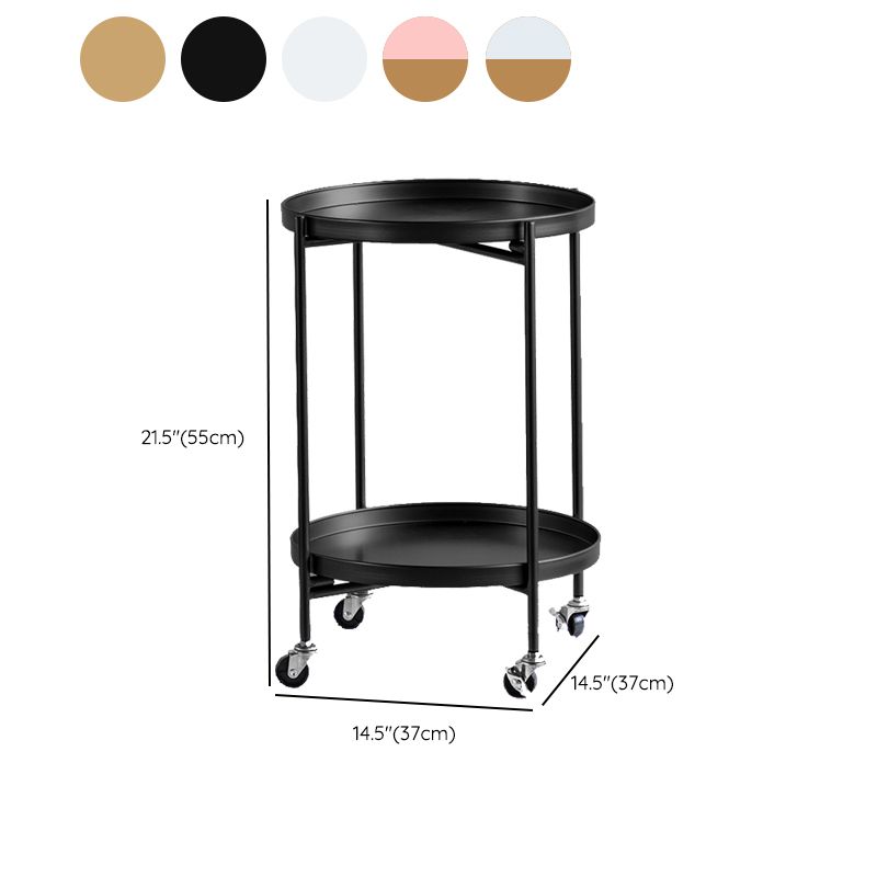 Modernistic Style Accent Side Table Round Metal Living Room Corner Table