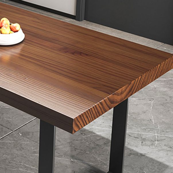 Industrial Dining Table Set 1/3/5/7 Pcs Solid Wood Dining Table and Cow Horn Chairs