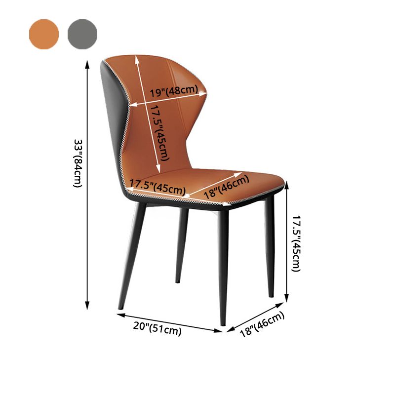 Silla auxiliar Parsons contemporánea, silla curva de cuero con acabado mate para Brasserie