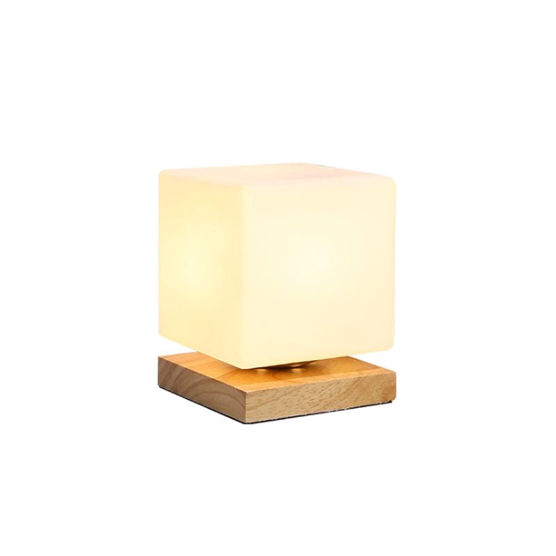 Bulb globo/cilindro/lettura quadrata di lettura di lettura luce moderna in legno di vetro bianco illuminazione