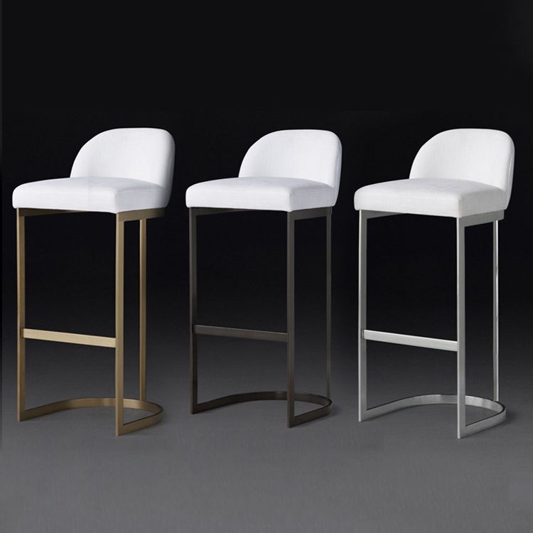 Industrial Low Back Stool PU Leather Counter Stool with Metal Legs